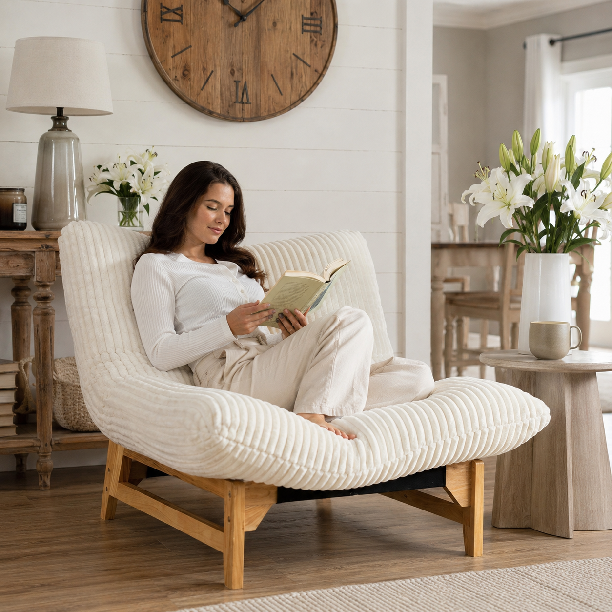 Buy farmhouse furniture The Prairie Linen Farmhouse Accent Chair By Artisan Blooms - Modern Cottage Farmhouse Furniture