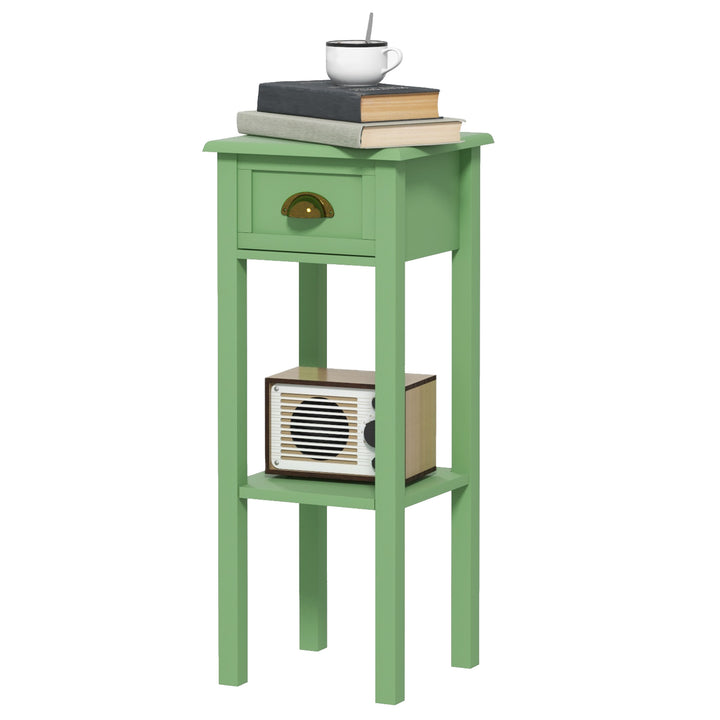 Buy farmhouse furniture Sage 2-Tier Side Table with Drawer and Shelf, End Table - Modern Cottage Farmhouse Furniture