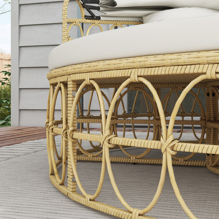 Buy farmhouse furniture European Patio Round Outdoor Daybed Furniture Set - Modern Cottage Farmhouse Furniture