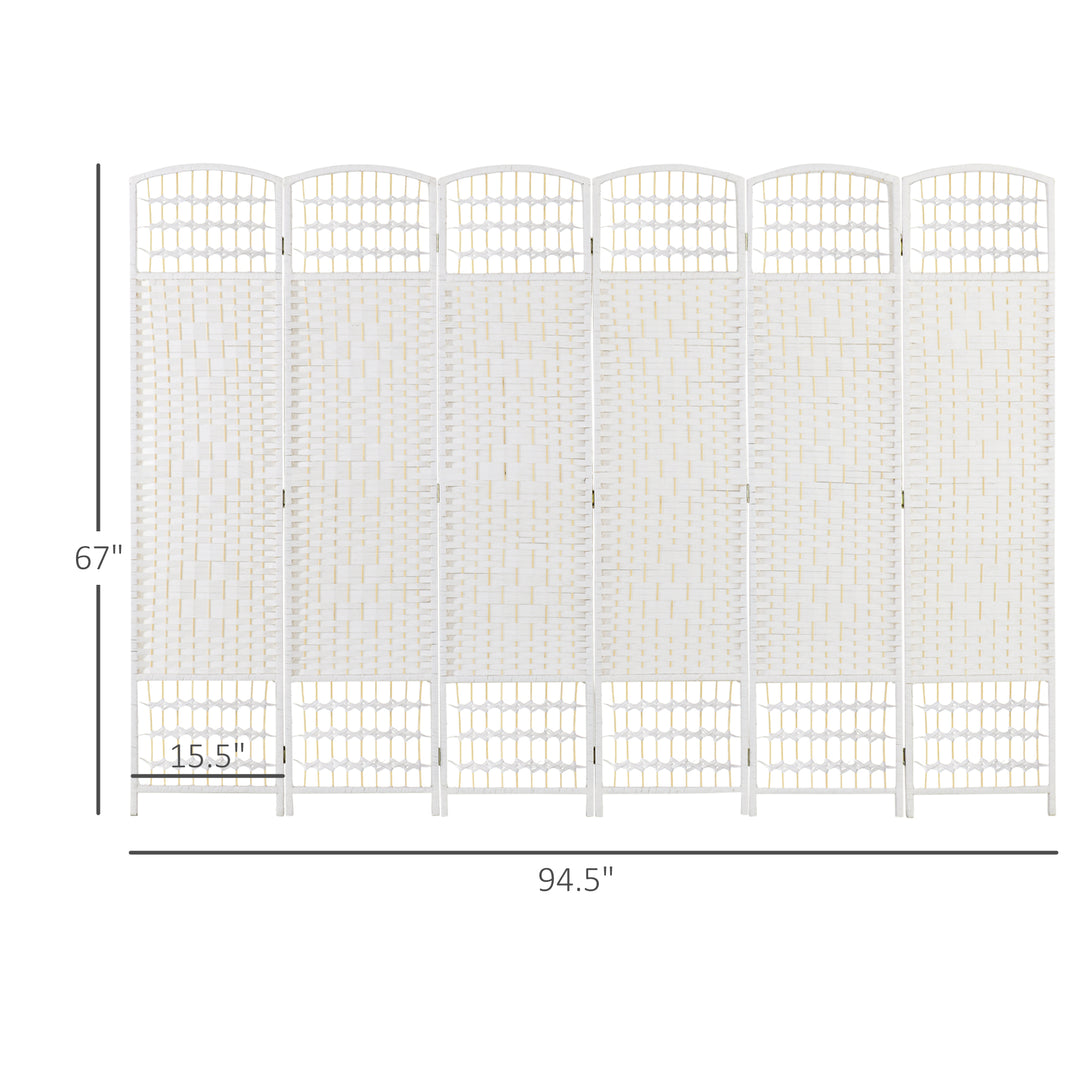 Buy farmhouse furniture Folding Room Divider | 6-Panel Wave Fiber Privacy Screen, White - Modern Cottage Farmhouse Furniture