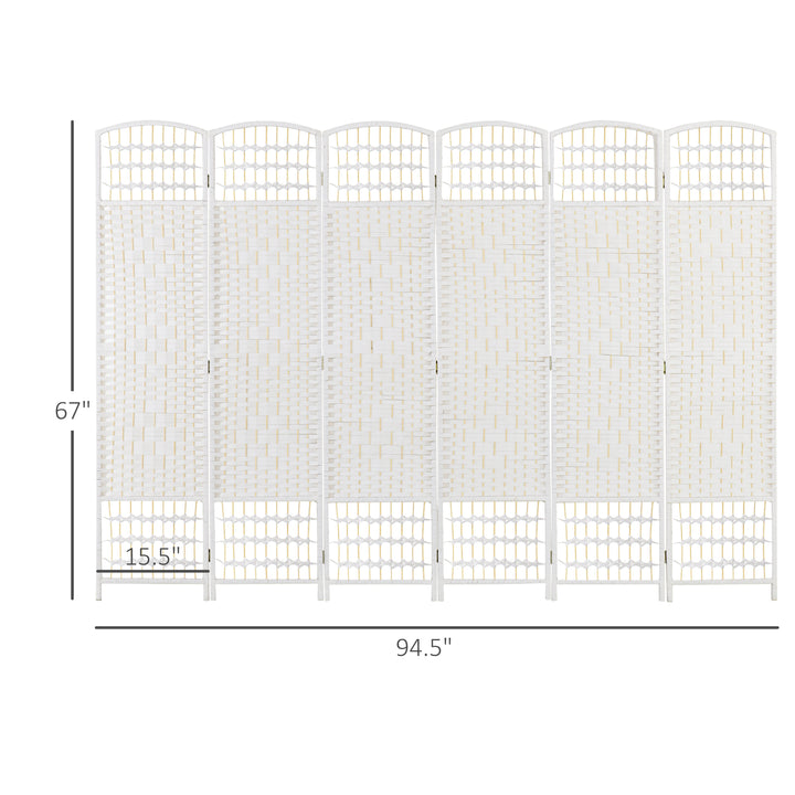 Buy farmhouse furniture Folding Room Divider | 6-Panel Wave Fiber Privacy Screen, White - Modern Cottage Farmhouse Furniture