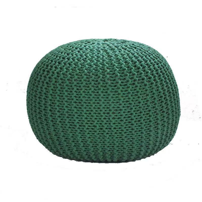 Buy farmhouse furniture Handwoven Artisan Modern Round Mediterranean Round Ottoman - Modern Cottage Farmhouse Furniture