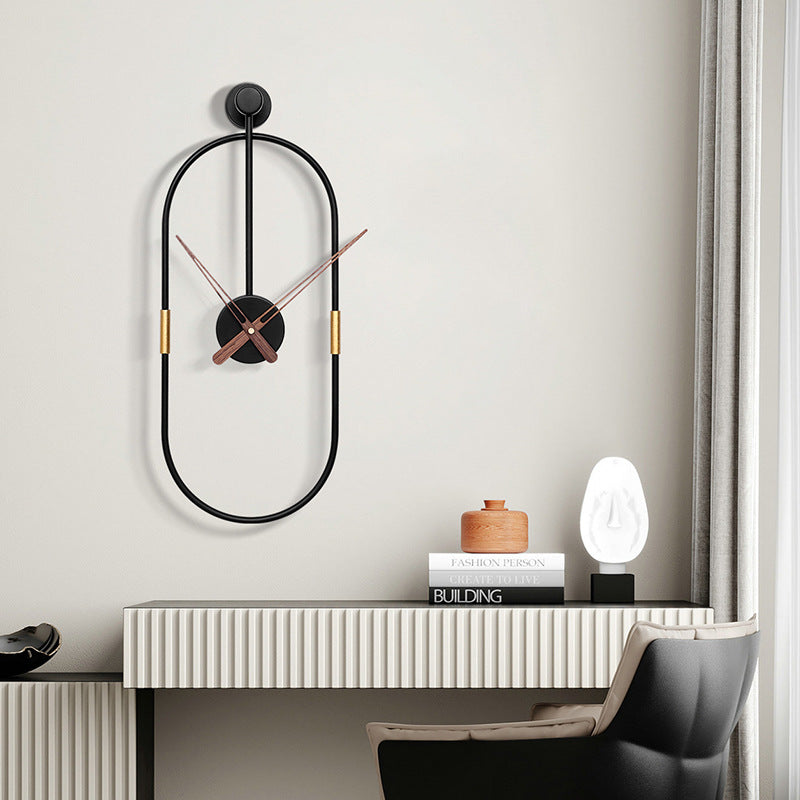 Buy farmhouse furniture Agos Mediterranean Oval Wall Clock | Greek-Inspired Wrought Iron Home Decor - Modern Cottage Farmhouse Furniture