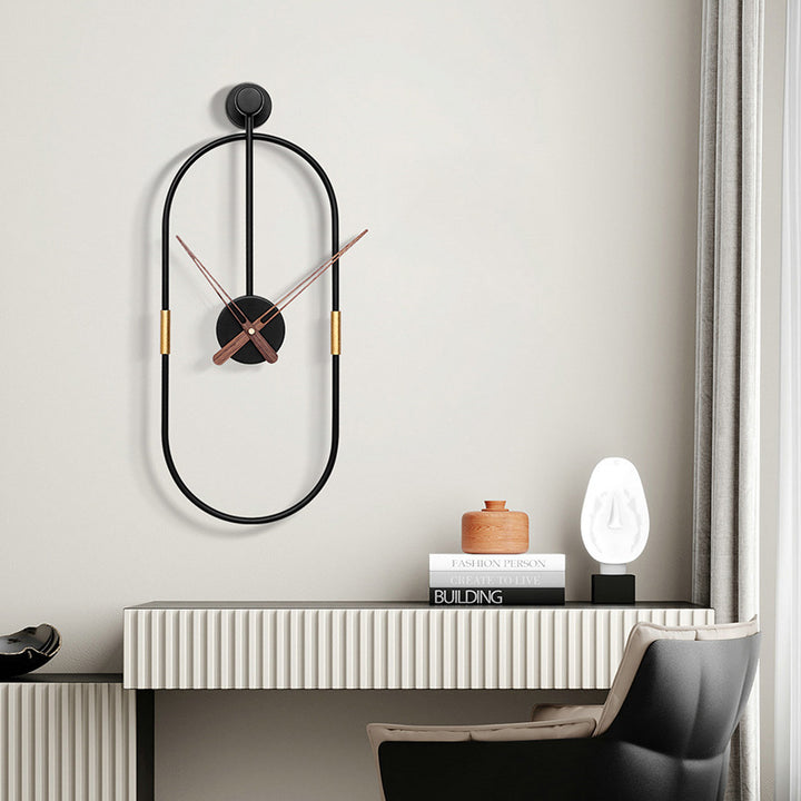 Buy farmhouse furniture Agos Mediterranean Oval Wall Clock | Greek-Inspired Wrought Iron Home Decor - Modern Cottage Farmhouse Furniture