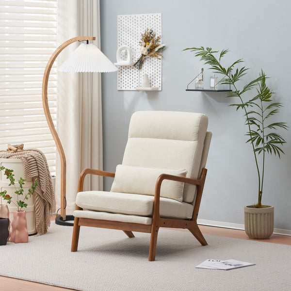 Buy farmhouse furniture Valencia Mediterranean Farmhouse Linen Contemporary Accent Chair - Modern Cottage Farmhouse Furniture