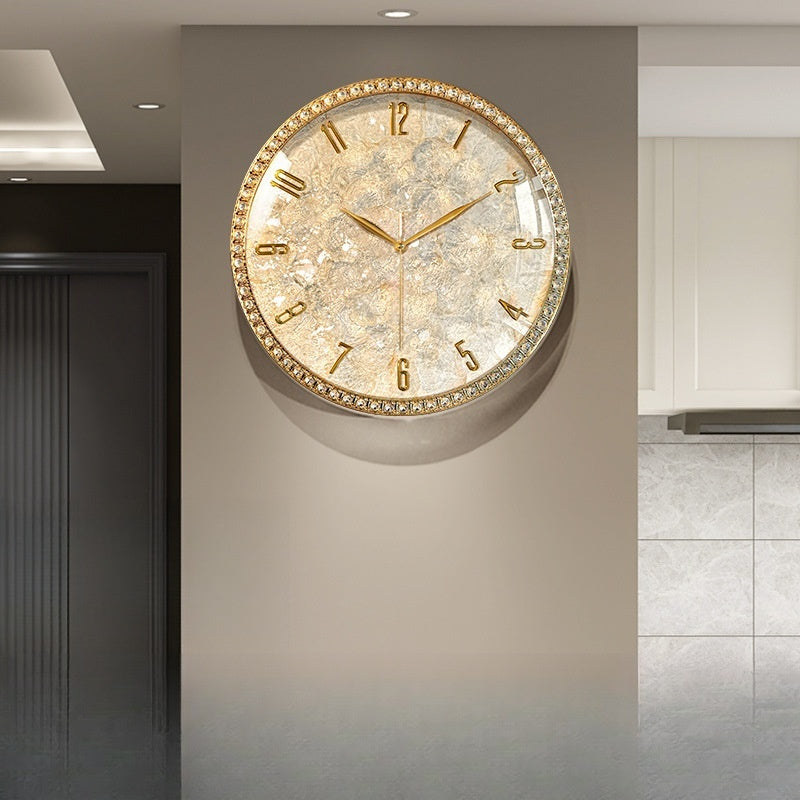 Buy farmhouse furniture Azure Mediterranean Contemporary Pearl Gold White Elegant Wall Clock - Modern Cottage Farmhouse Furniture