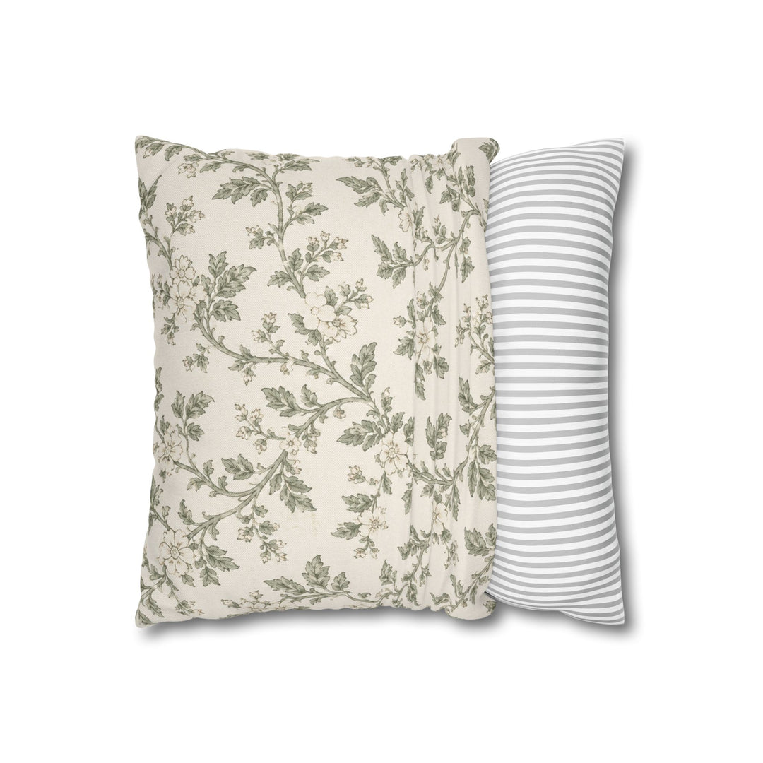 Cream &amp; Sage Floral Pillowcase By. Artisan Blooms