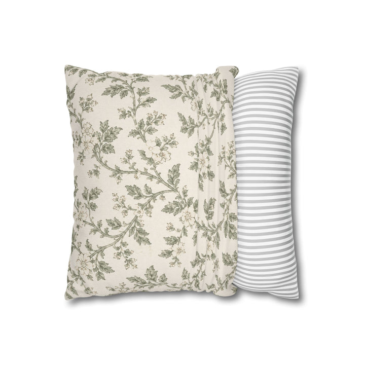 Cream &amp; Sage Floral Pillowcase By. Artisan Blooms