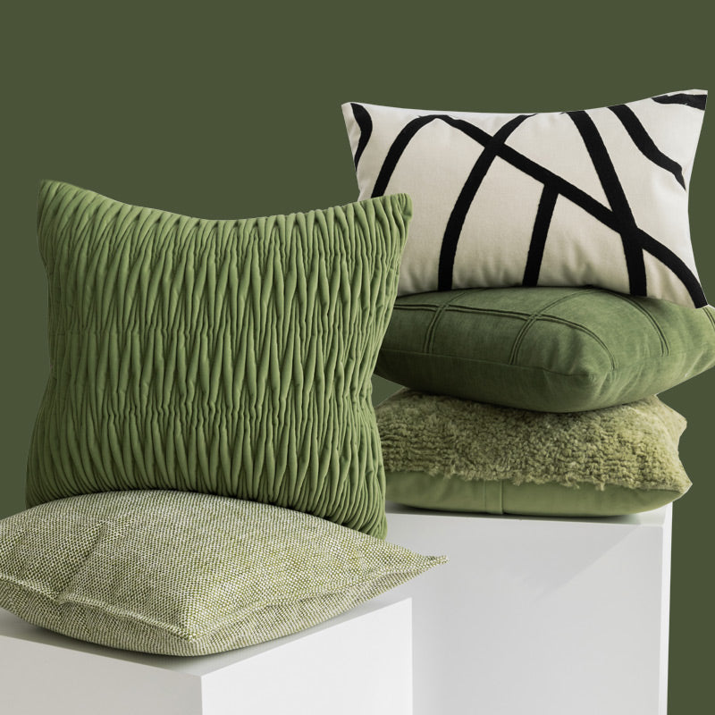 Buy farmhouse furniture Chloeros | Green Textured Mediterranean Sofa Throw Pillows - Modern Cottage Farmhouse Furniture