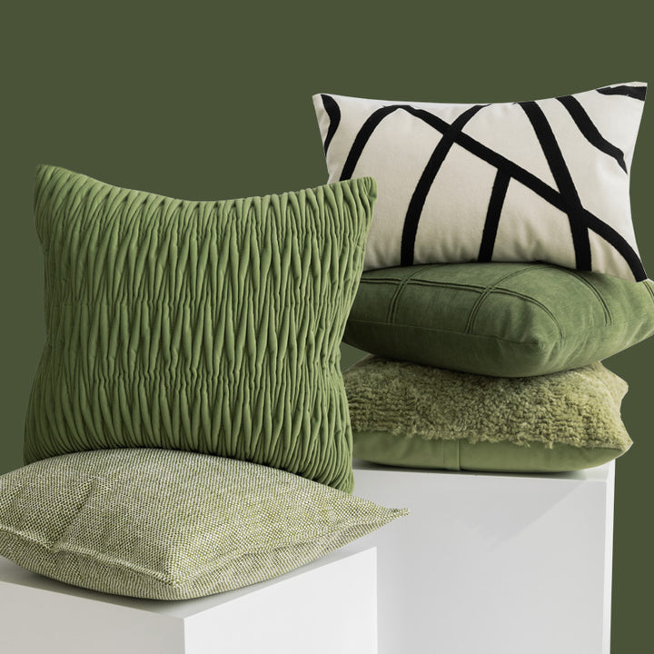 Buy farmhouse furniture Chloeros | Green Textured Mediterranean Sofa Throw Pillows - Modern Cottage Farmhouse Furniture