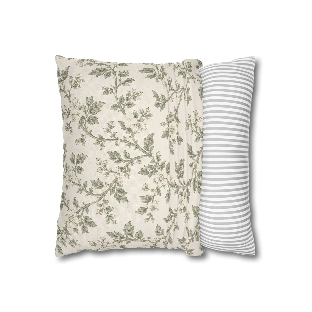 Cream &amp; Sage Floral Pillowcase By. Artisan Blooms
