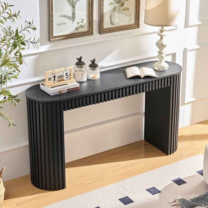 Buy farmhouse furniture The Luna Mare Black Textured Spanish Mediterranean Modern Foyer Console Table - Modern Cottage Farmhouse Furniture