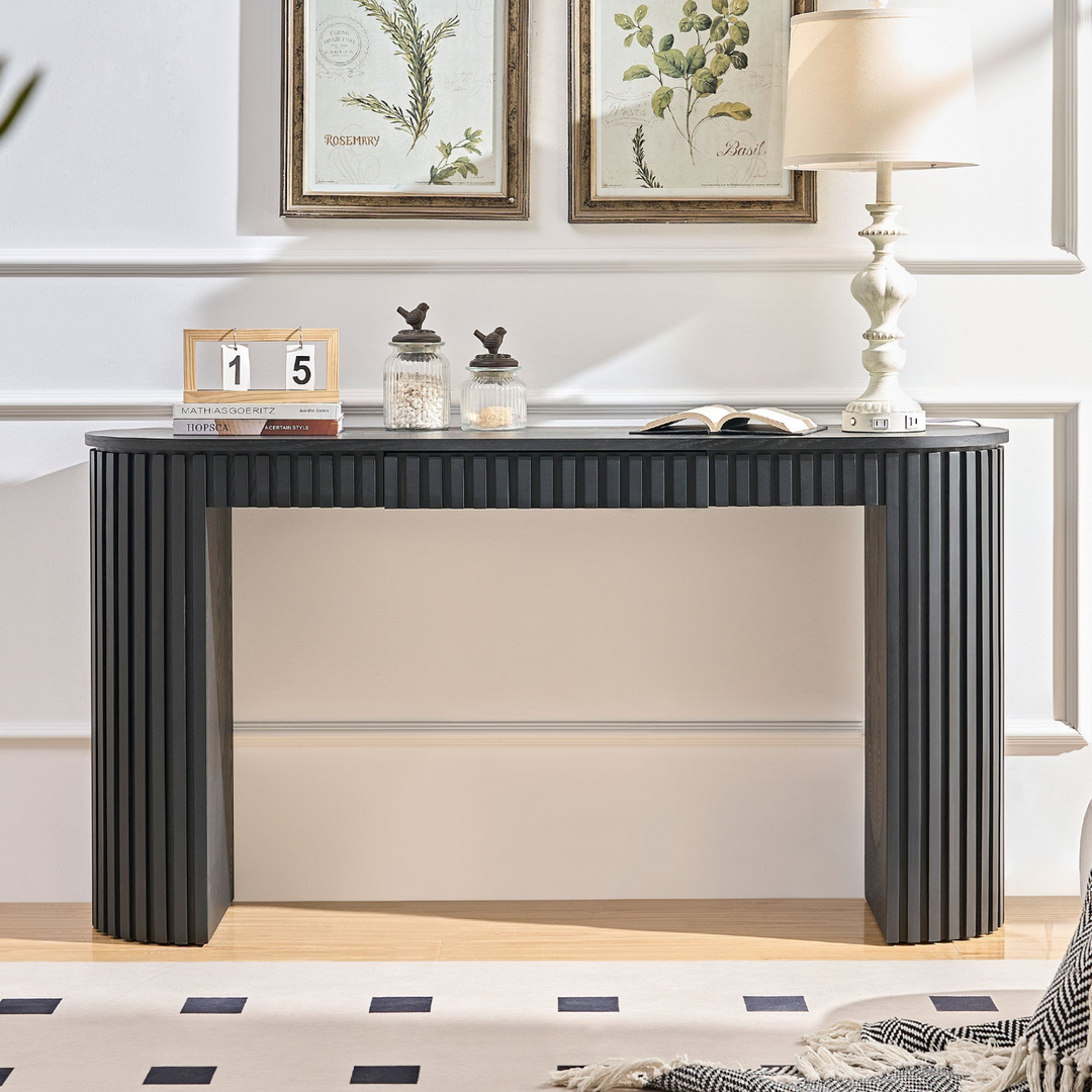 Buy farmhouse furniture The Luna Mare Black Textured Spanish Mediterranean Modern Foyer Console Table - Modern Cottage Farmhouse Furniture