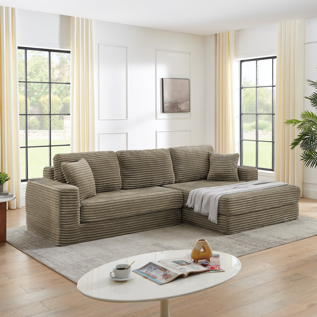 Buy farmhouse furniture Lily | Modern Brown Modular Cottage Farmhouse Sofa Bed, Airbnb Sofa - Modern Cottage Farmhouse Furniture