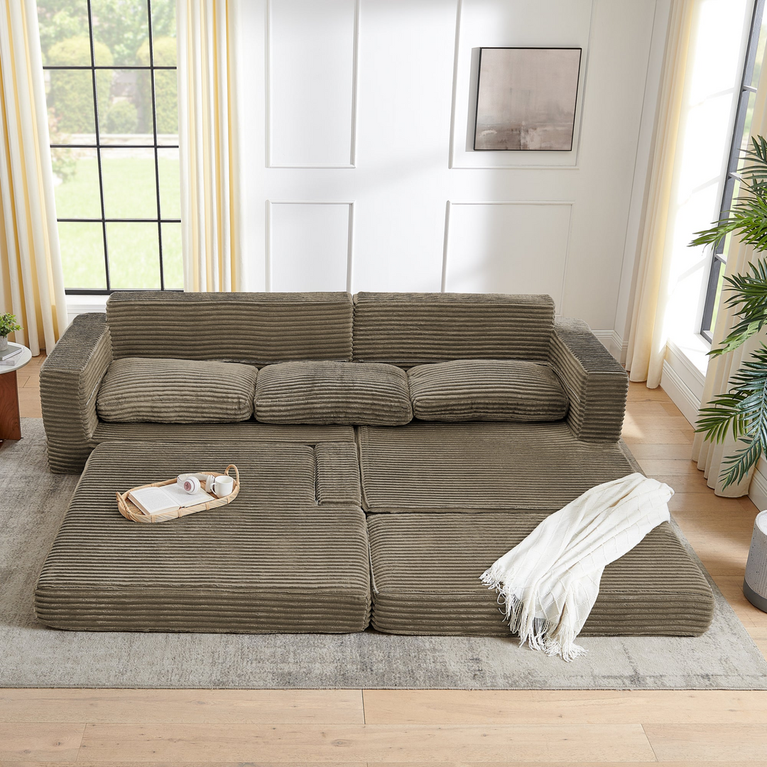 Buy farmhouse furniture Lily | Modern Brown Modular Cottage Farmhouse Sofa Bed, Airbnb Sofa - Modern Cottage Farmhouse Furniture