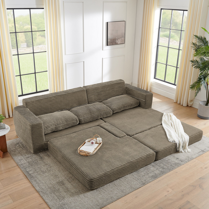 Buy farmhouse furniture Lily | Modern Brown Modular Cottage Farmhouse Sofa Bed, Airbnb Sofa - Modern Cottage Farmhouse Furniture