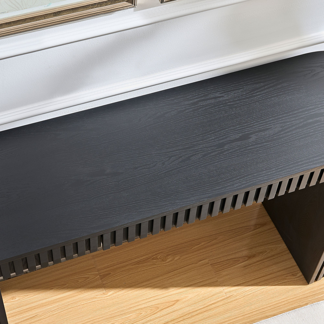 Buy farmhouse furniture The Luna Mare Black Textured Spanish Mediterranean Modern Foyer Console Table - Modern Cottage Farmhouse Furniture