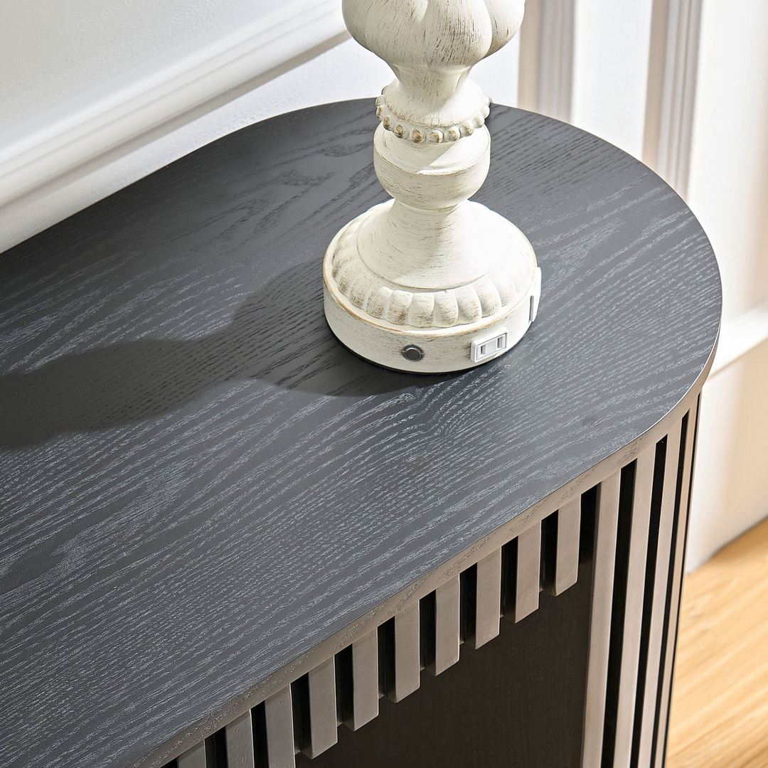 Buy farmhouse furniture The Luna Mare Black Textured Spanish Mediterranean Modern Foyer Console Table - Modern Cottage Farmhouse Furniture