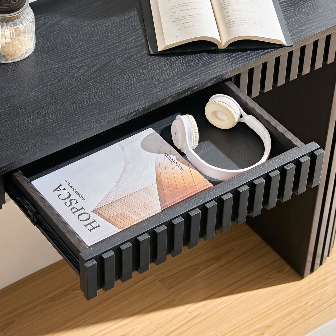 Buy farmhouse furniture The Luna Mare Black Textured Spanish Mediterranean Modern Foyer Console Table - Modern Cottage Farmhouse Furniture