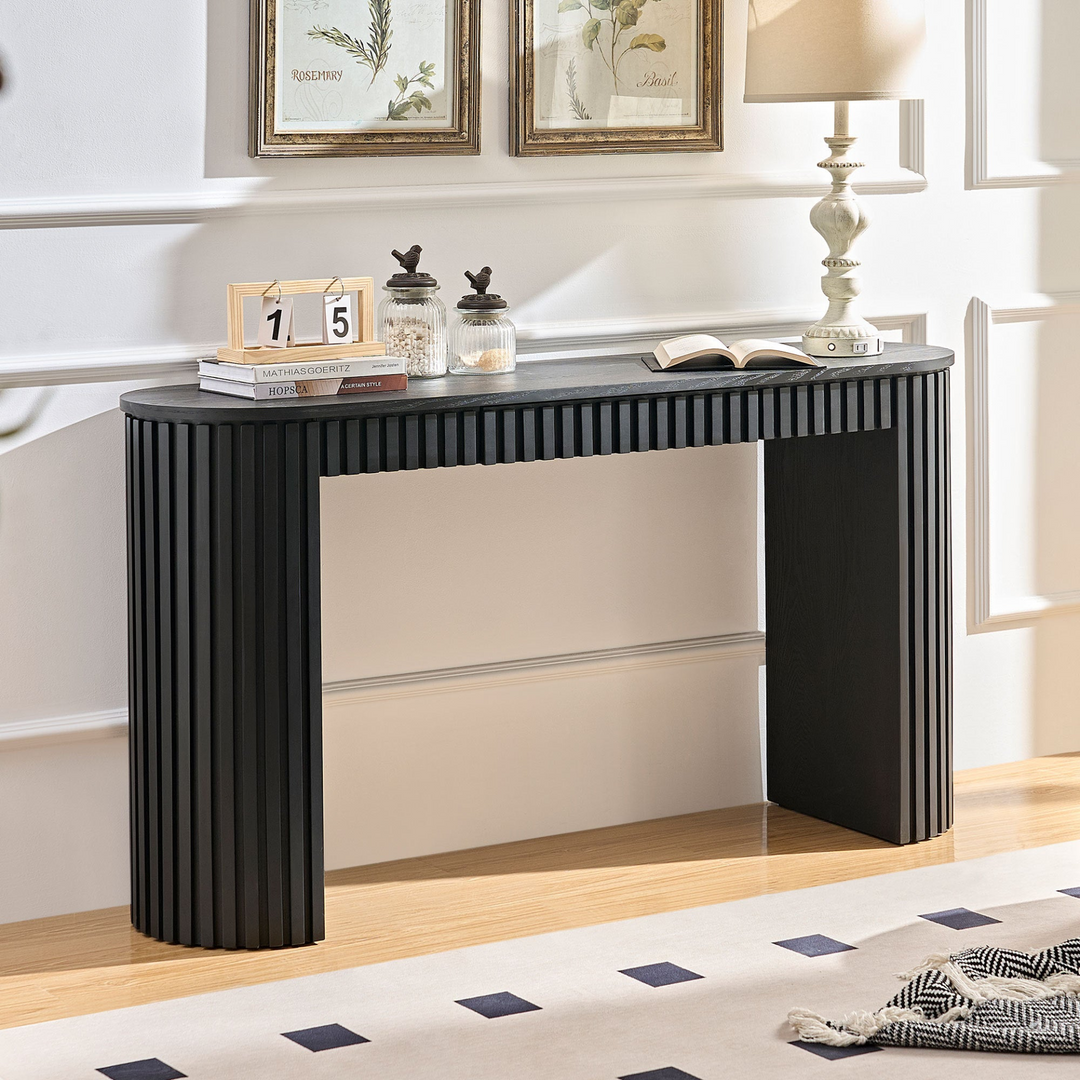 Buy farmhouse furniture The Luna Mare Black Textured Spanish Mediterranean Modern Foyer Console Table - Modern Cottage Farmhouse Furniture