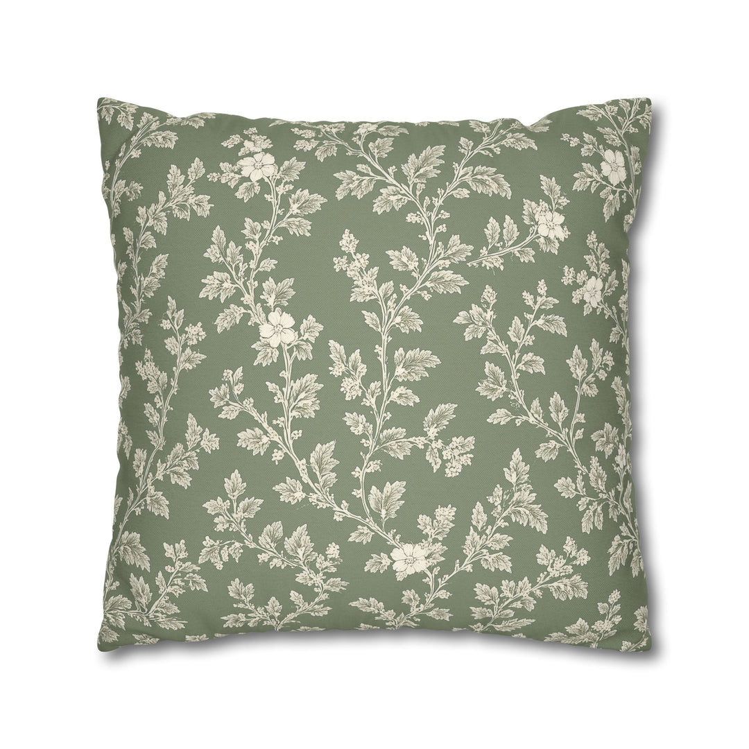 Clover Hill - Cream &amp; Sage Floral Pillowcase By. Artisan Blooms