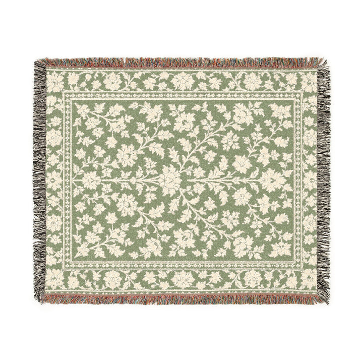 Sage &amp; Cream Woven Blanket By. Artisan Blooms