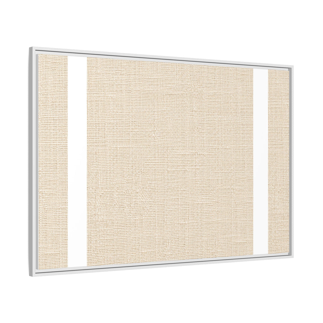 Woven Art Sage &amp; Cream Framed Canvas Wall Art
