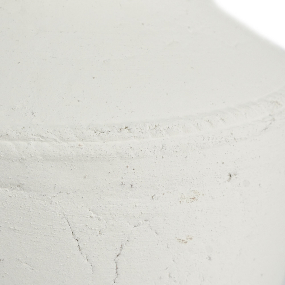 Buy farmhouse furniture Round Terracotta Vase with Natural White Finish | Perfect for Home Décor - Modern Cottage Farmhouse Furniture