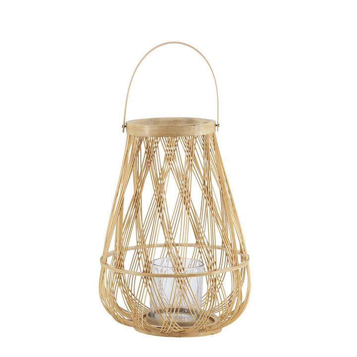 Buy farmhouse furniture Sienna Bamboo Hand Woven Italian Farmhouse Lantern with Rope Handle - Modern Cottage Farmhouse Furniture