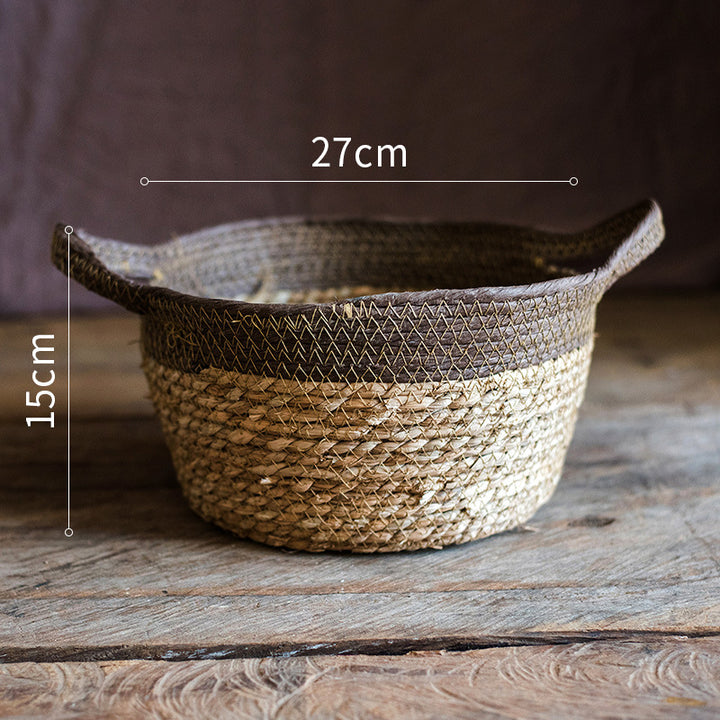 Buy farmhouse furniture Gallarate | Coastal Italian Natural straw woven soft storage basket - Modern Cottage Farmhouse Furniture