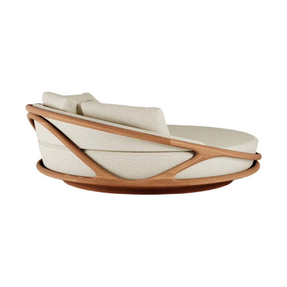 Buy farmhouse furniture Lily • Cream Modern Cottage Farmhouse Luxury Airbnb Round Outdoor Daybed - Modern Cottage Farmhouse Furniture