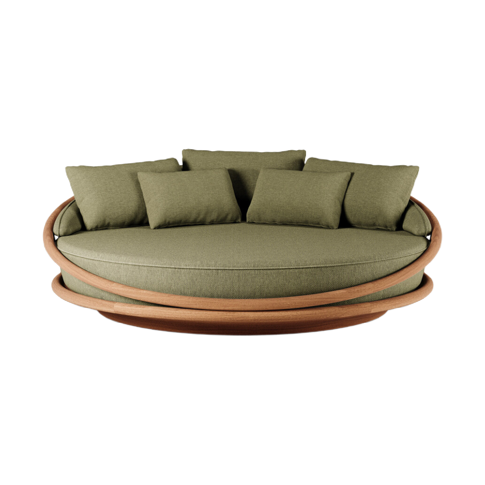 Buy farmhouse furniture Lily • Cream Modern Cottage Farmhouse Luxury Airbnb Round Outdoor Daybed - Modern Cottage Farmhouse Furniture