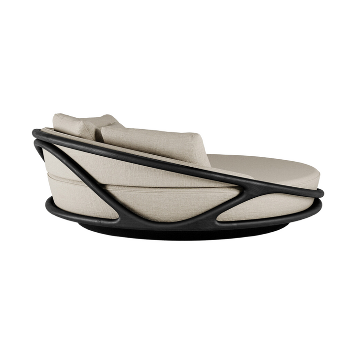 Buy farmhouse furniture Lily • Beige Modern Cottage Farmhouse Luxury Airbnb Round Outdoor Daybed - Modern Cottage Farmhouse Furniture