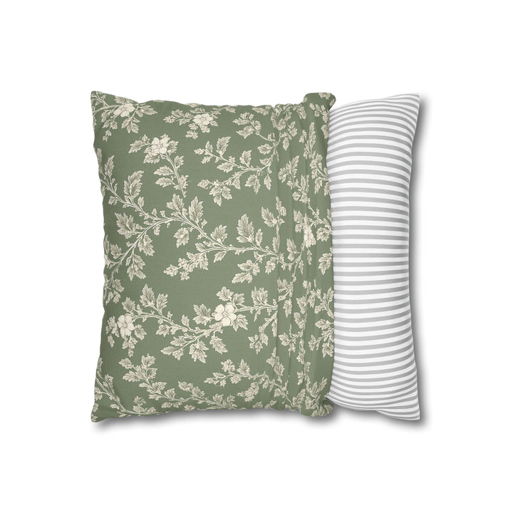 Clover Hill - Cream &amp; Sage Floral Pillowcase By. Artisan Blooms