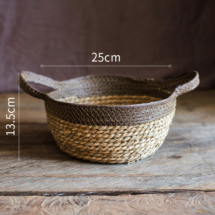 Buy farmhouse furniture Gallarate | Coastal Italian Natural straw woven soft storage basket - Modern Cottage Farmhouse Furniture