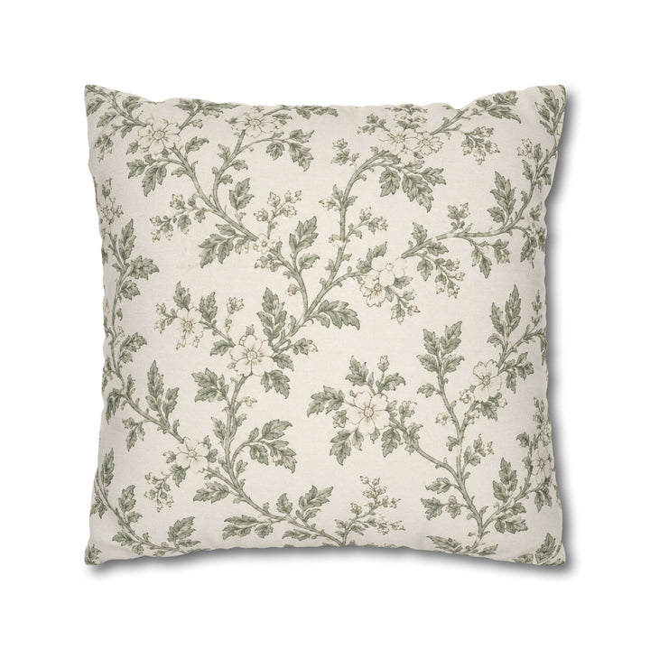 Cream &amp; Sage Floral Pillowcase By. Artisan Blooms