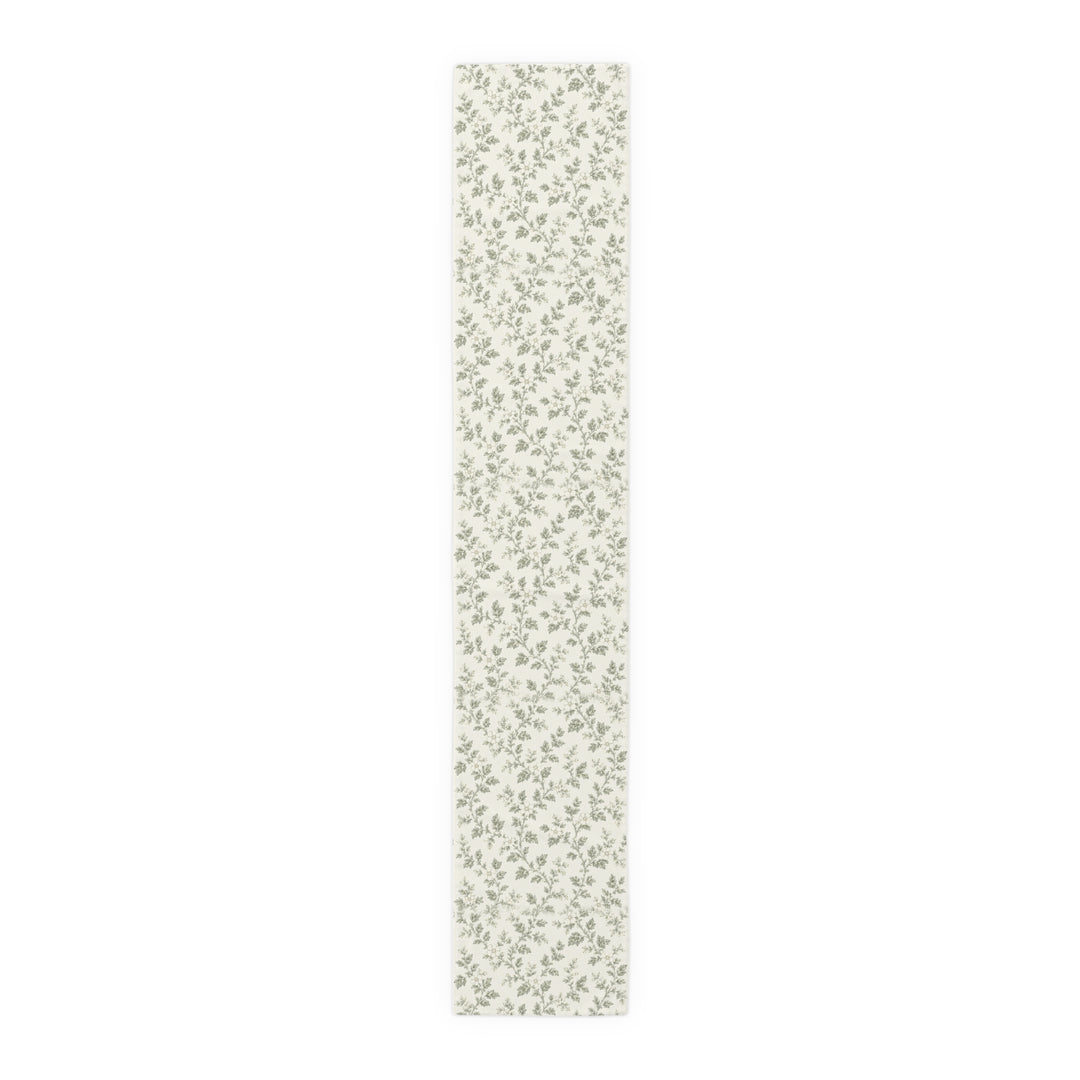 Buy farmhouse furniture Sage &amp; Cream Cotton-Poly Table Runner — Sage Green Floral Dining - Modern Cottage Farmhouse Furniture