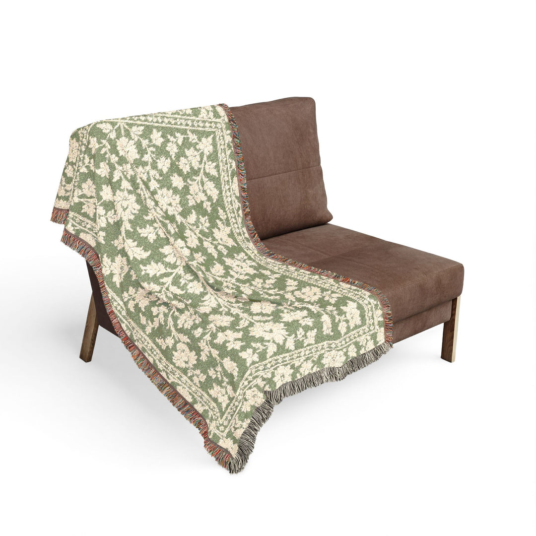 Sage &amp; Cream Woven Blanket By. Artisan Blooms