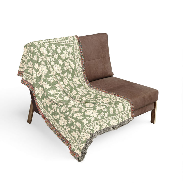 Sage &amp; Cream Woven Blanket By. Artisan Blooms