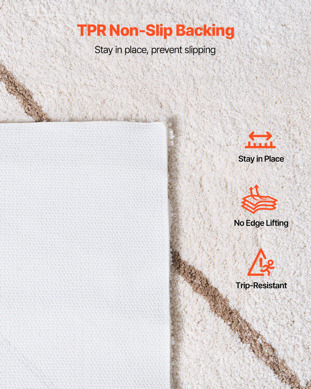 Buy farmhouse furniture Large Diamond Plush Area Rugs, 8 x 10 ft Plush Carpet, Area Rugs Furry with Long Plush Pile, Thick &amp; Durable High-Pile Rug for High-Traffic Areas, Bedroom, Non-Shedding &amp; Non-Slip Backing, Beige - Modern Cottage Farmhouse Furniture