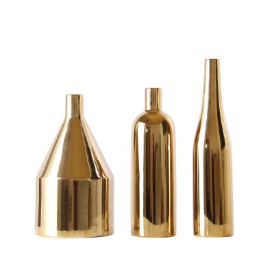 Buy farmhouse furniture Le Locri | Modern Mediterranean Gold Luxury Vase - Modern Cottage Farmhouse Furniture