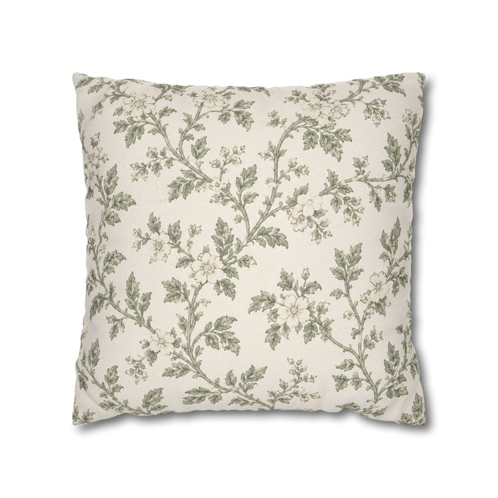 Cream &amp; Sage Floral Pillowcase By. Artisan Blooms