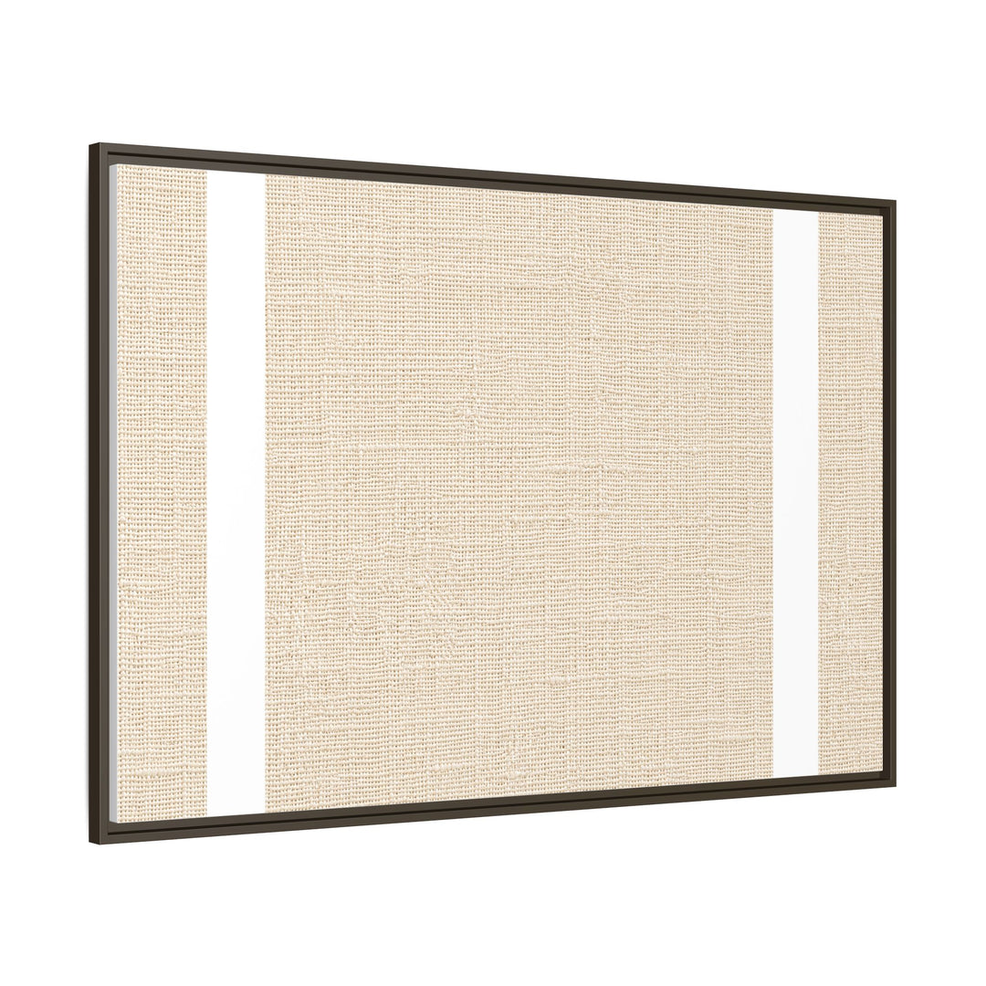 Woven Art Sage &amp; Cream Framed Canvas Wall Art