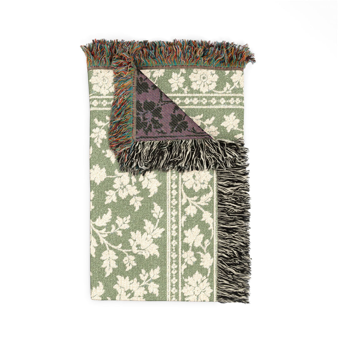 Sage &amp; Cream Woven Blanket By. Artisan Blooms