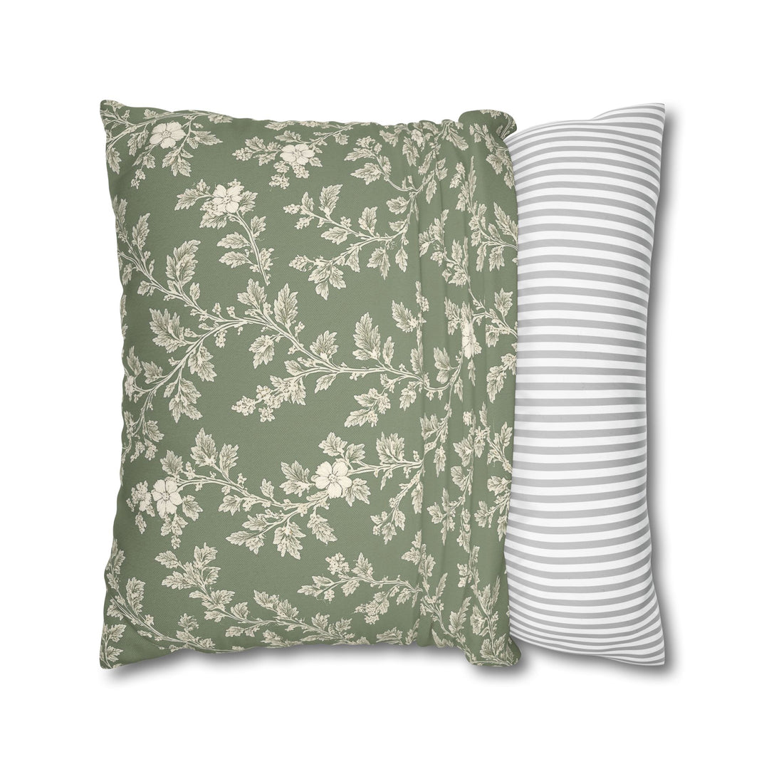 Clover Hill - Cream &amp; Sage Floral Pillowcase By. Artisan Blooms