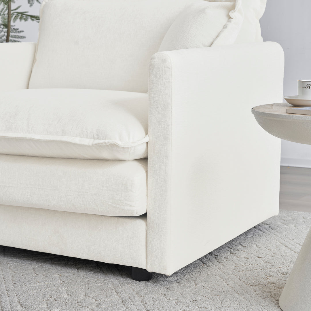 Buy farmhouse furniture White Lily • Chenille Cottage American Farmhouse Style Sofa Couch - Modern Cottage Farmhouse Furniture