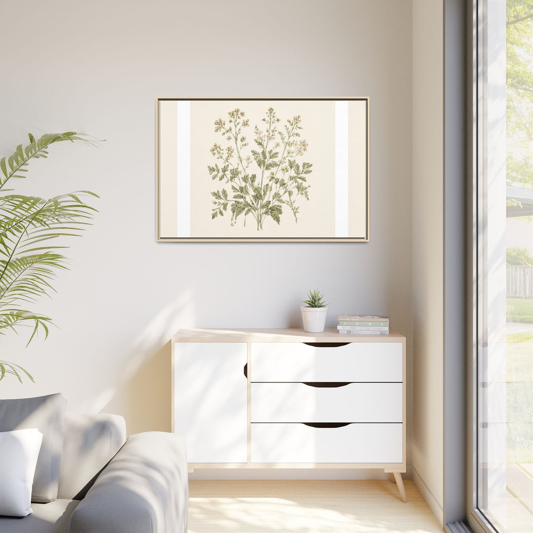 Sage &amp; Cream Framed Canvas Wall Art
