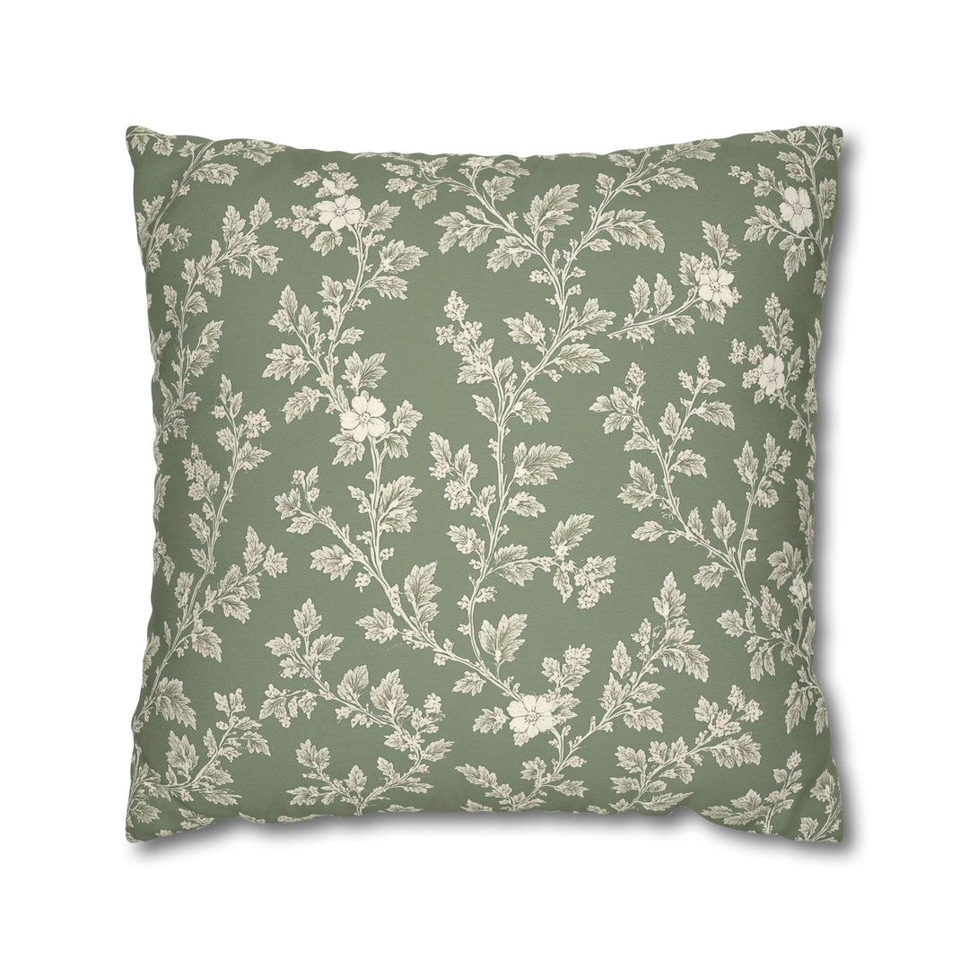 Clover Hill - Cream &amp; Sage Floral Pillowcase By. Artisan Blooms