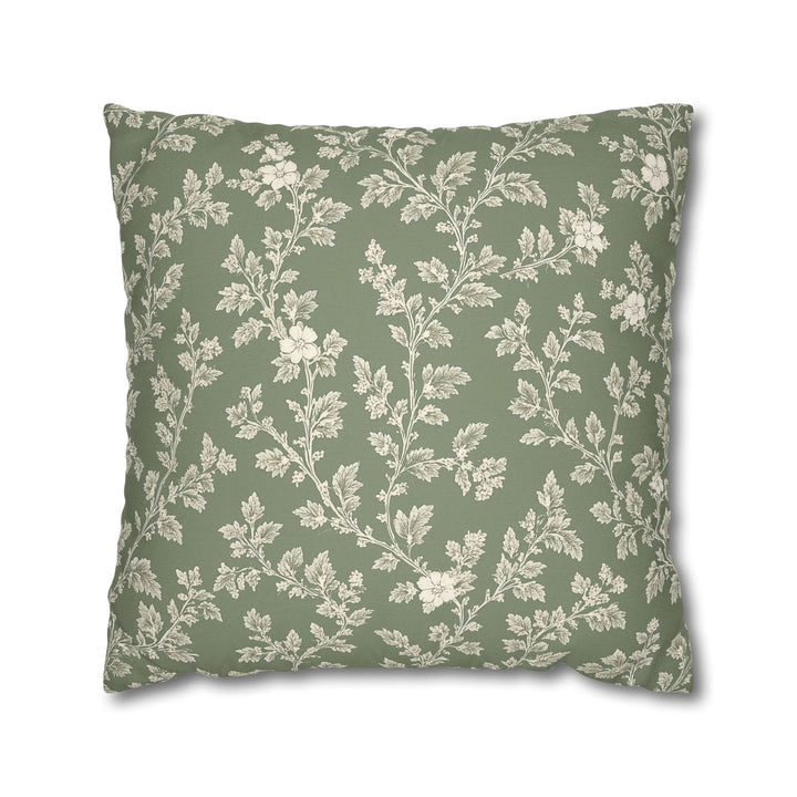Clover Hill - Cream &amp; Sage Floral Pillowcase By. Artisan Blooms