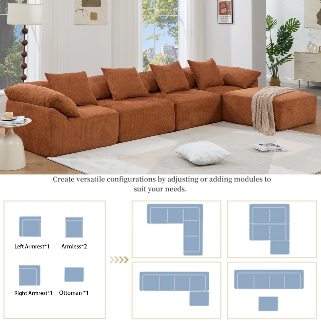 Buy farmhouse furniture The Harvest House | Modern Farmhouse Crimson L Shaped Modular Sectional Sofa - Modern Cottage Farmhouse Furniture